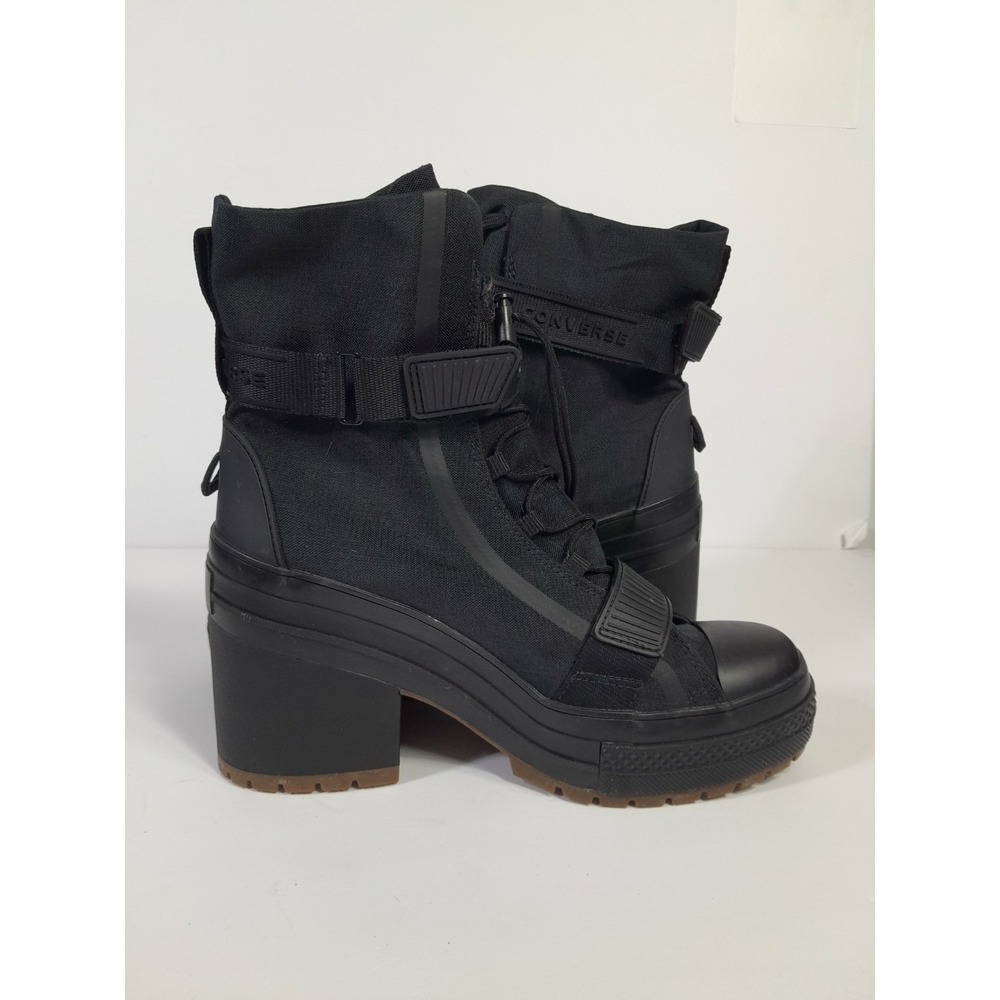 CONVERSE CHUCK TAYLOR All STAR GR82 WOMENS US 10 BOOTS BLACK PLATFORM HEEL BOOTS - Picture 8 of 10